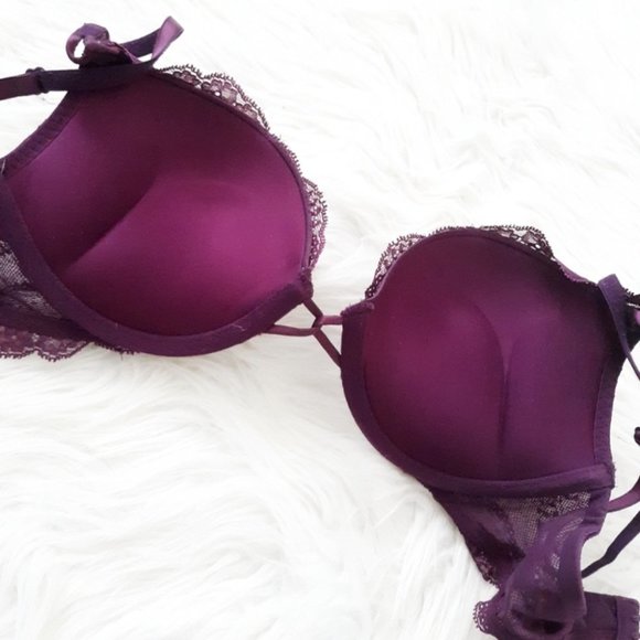 Rare Lace Miraculous Plunge Bombshell Bra Super Push-up 32A - Picture 4 of 4